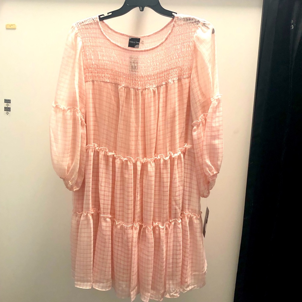 Maison Tara (New w/o tags)
Women's Blouson Sleeve Chiffon Checkered Dress
